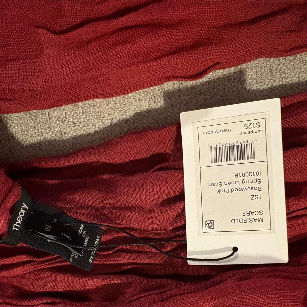 Theory Rosewood Pink Linen Scarf